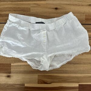 White Brandy Melville Linen Shorts